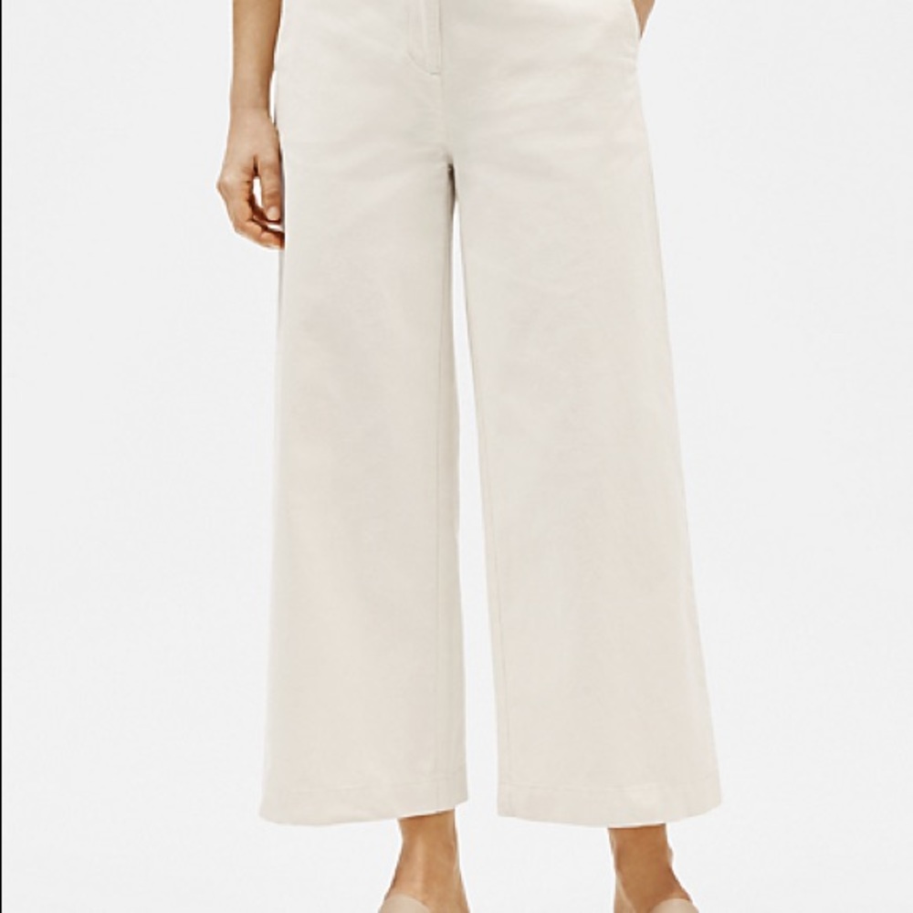Eileen Fisher Wide Leg Pants in Khaki